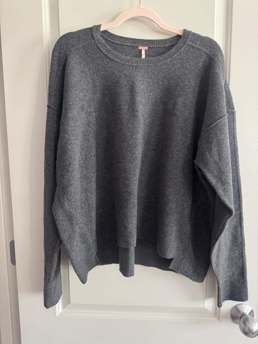 Free People Charcoal Crewneck Sweater